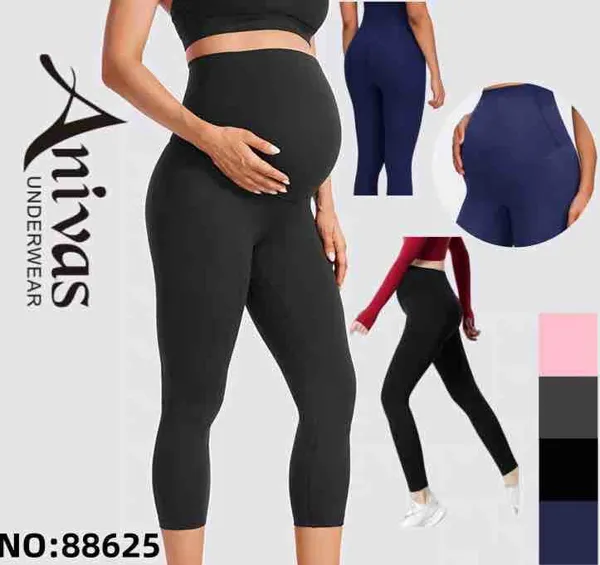 Leggings deportivos premamá de cintura alta a media pierna