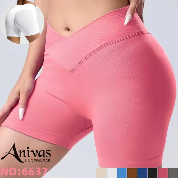 Short deportivo tipo ciclista de cintura alta cruzada con realce