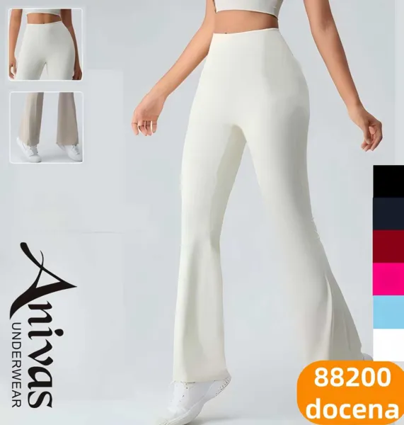 Pantalones deportivos acampanados de cintura alta ajustados