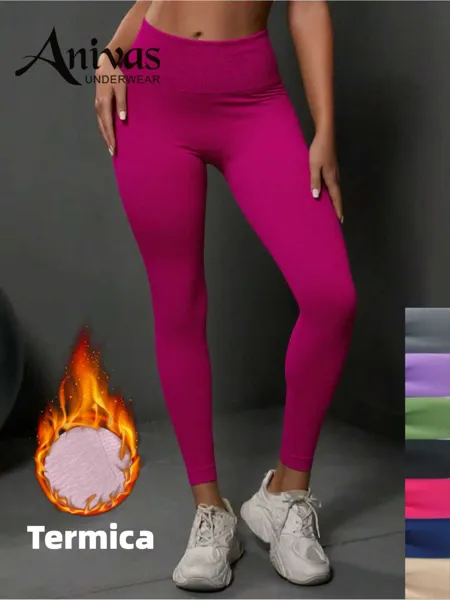 Leggings deportivos térmicos de cintura alta con forro
