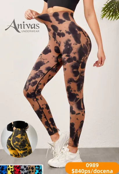 Leggings deportivos sin costuras de cintura alta tie dye