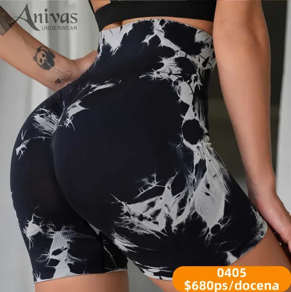 Short deportivo efecto tie dye de cintura alta con realce