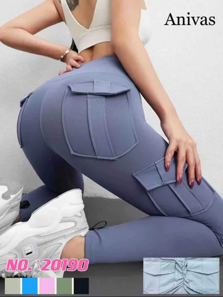 Leggings deportivos tipo cargo de cintura alta con bolsillos