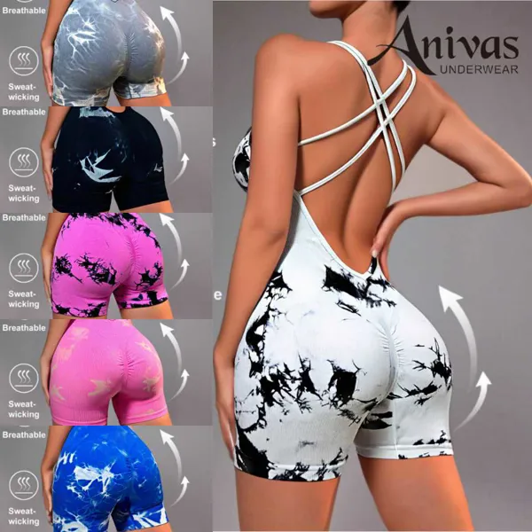 Short deportivo sin costuras efecto push up tie dye