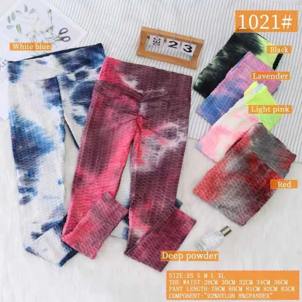 Leggings deportivos efecto tie-dye de cintura alta