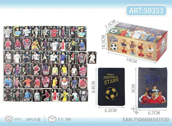Cartas de estrellas de futbol Mundial color negro