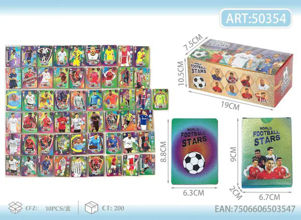 Cartas de estrellas de futbol del Mundial a color