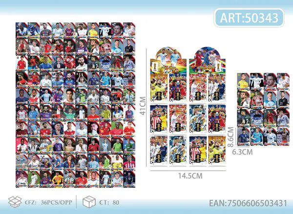 Cartas coleccionables de estrellas del futbol