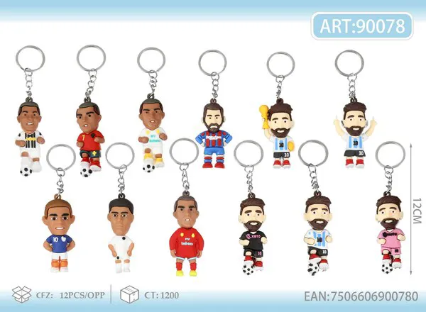 Llavero de figura de jugador de futbol 6.5 cm