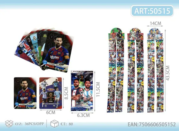 Tarjetas coleccionables de estrellas del futbol