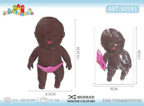 Muñeco bebé antiestrés para apretar 14 cm