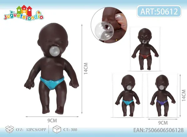 Muñeca bebé morena que hace burbujas 16 cm