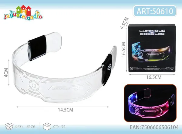 Lentes luminosos LED acrílicos estilo cyberpunk