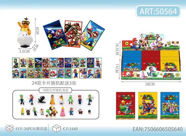Bolsa sorpresa láser de figura de Super Mario 3 pulgadas