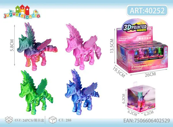 Figura 3D de pegaso alado tipo unicornio 6 cm