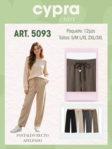 Pantalón recto afelpado