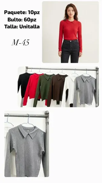 Blusa de punto con cuello