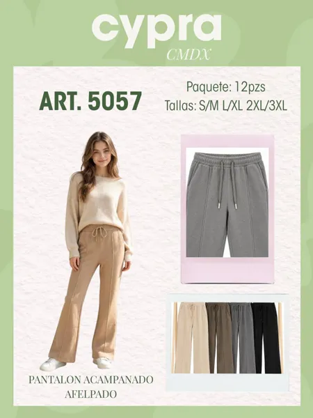 Pantalón acampanado afelpado