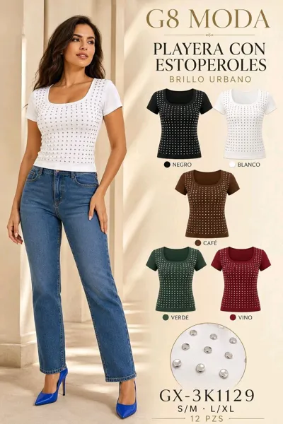 Playera con estoperoles