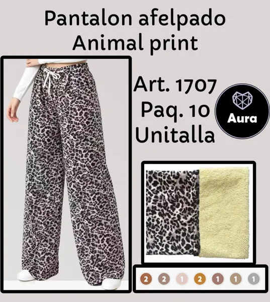 Pantalón afelpado Animal print