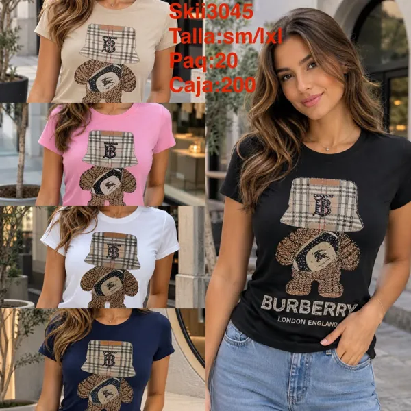 Playera con estampado de oso