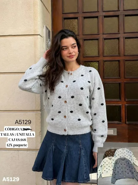 Cardigan con puntos