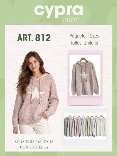 Sudadera jaspeada con estrella