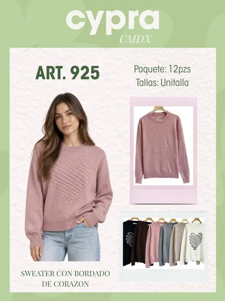Suéter bordado de corazón