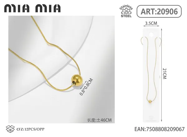 Collar de acero inoxidable con esfera