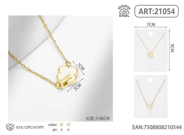 Collar de acero inoxidable con cruz de circonitas