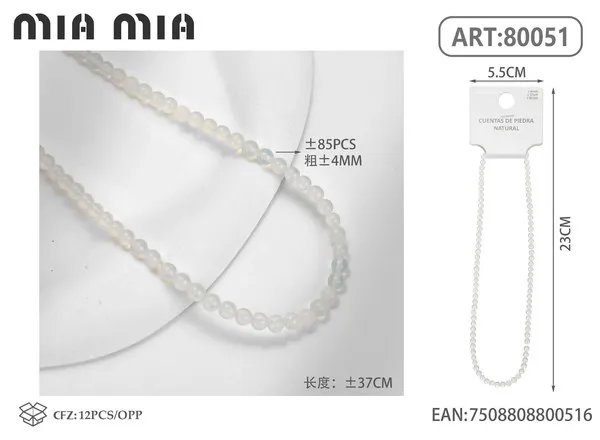 Collar de cuentas de ópalo de 4mm
