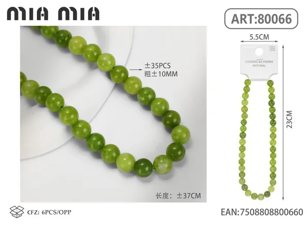 Collar de cuentas de jade oliva de 10mm