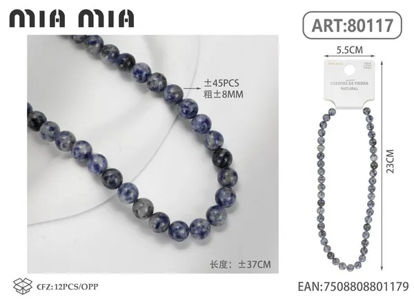 Collar de cuentas de sodalita de 8mm