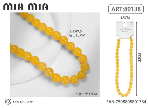 Collar de cuentas de citrino de 10mm