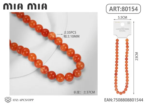 Collar de cuentas de aventurina roja de 10mm