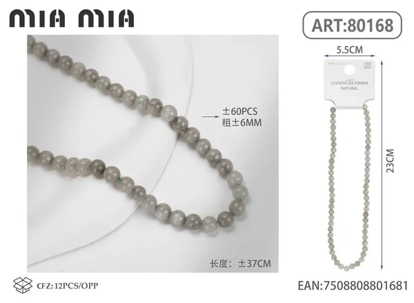 Collar de cuentas de jade de 6mm