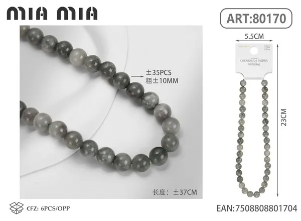 Collar de cuentas de jade de 10mm