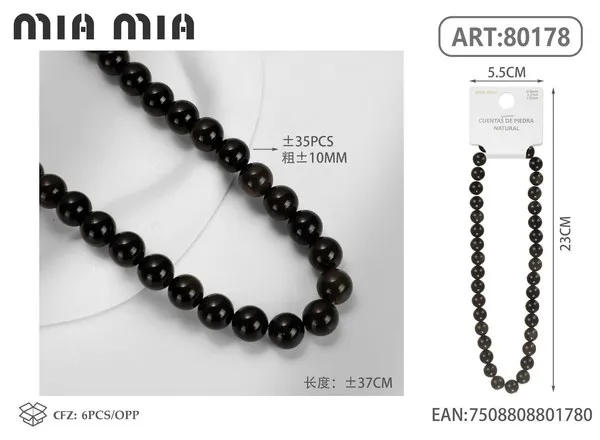 Collar de cuentas de obsidiana dorada de 10mm