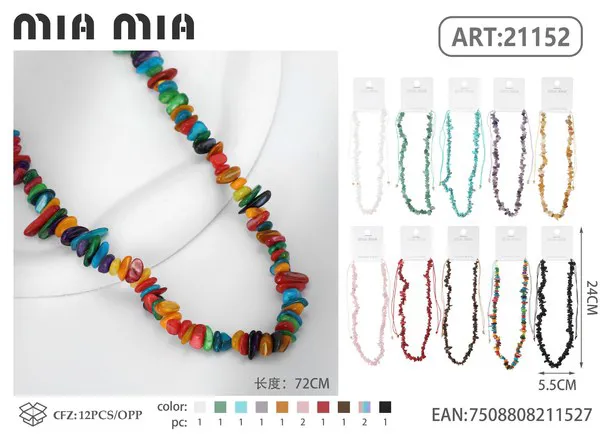 Collar de cuentas de piedra multicolor