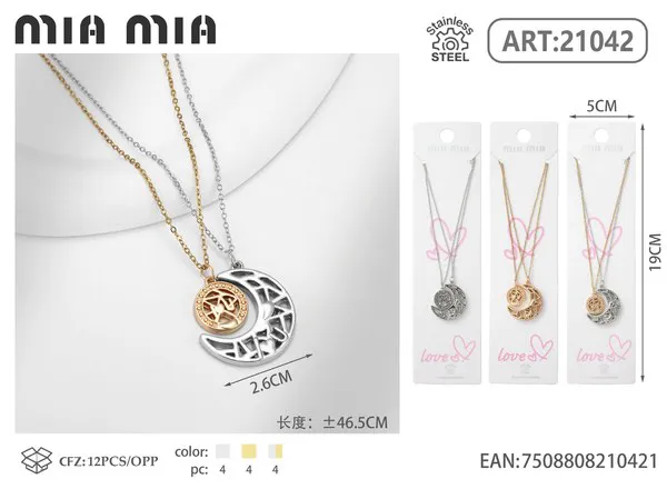 Collar de pareja magnético de luna y estrella (2 piezas)