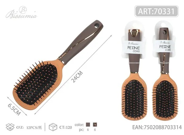 Cepillo de almohadilla de aire rectangular redondeado con acabado elástico