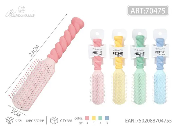 Cepillo plano de almohadilla de aire con diseño trenzado