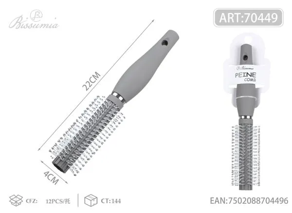 Cepillo redondo para rizos gris