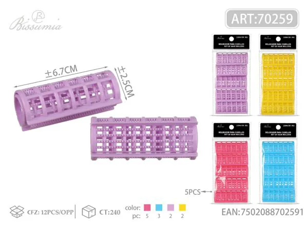 Rulos con dientes 2.5 cm (5 piezas)