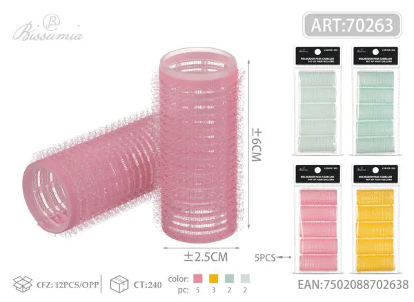 Rulos de nylon 2.5 cm (5 piezas)