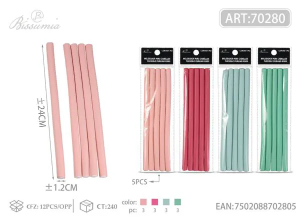Varillas para permanente en frío 1.2 cm (5 piezas)