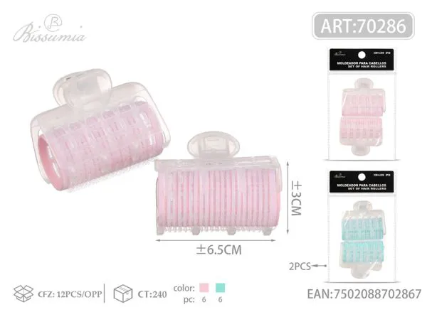 Rulos de nylon con clip de cuatro dientes 3.0 cm (2 piezas)