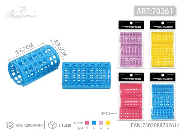 Rulos con dientes 3.5 cm (3 piezas)