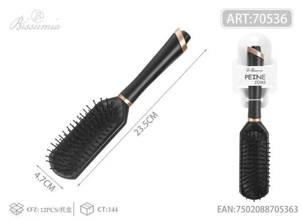 Cepillo de almohadilla de aire negro con dorado