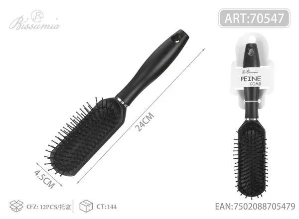 Cepillo de almohadilla de aire negro con plateado